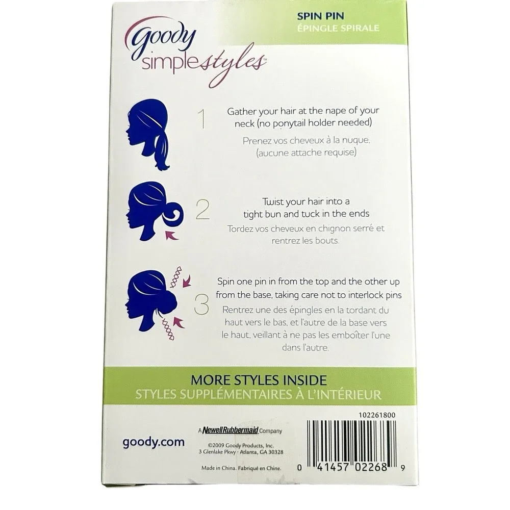 Goody Simple Styles Spin Pins for Light Hair 3 Mini &‎ 2 Large Lot Of 2 Boxes